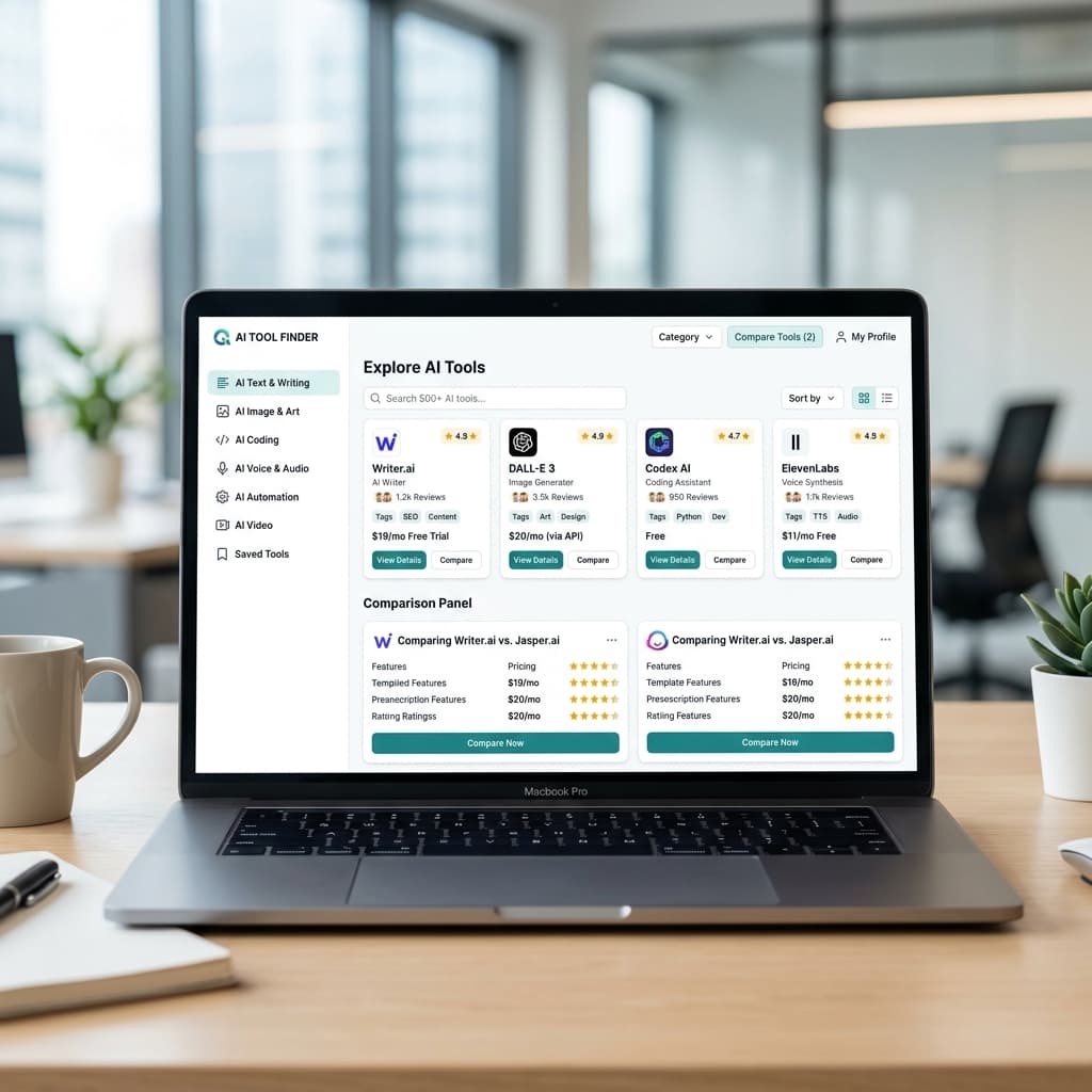 AI Tool Finder dashboard for discovering the best AI tools