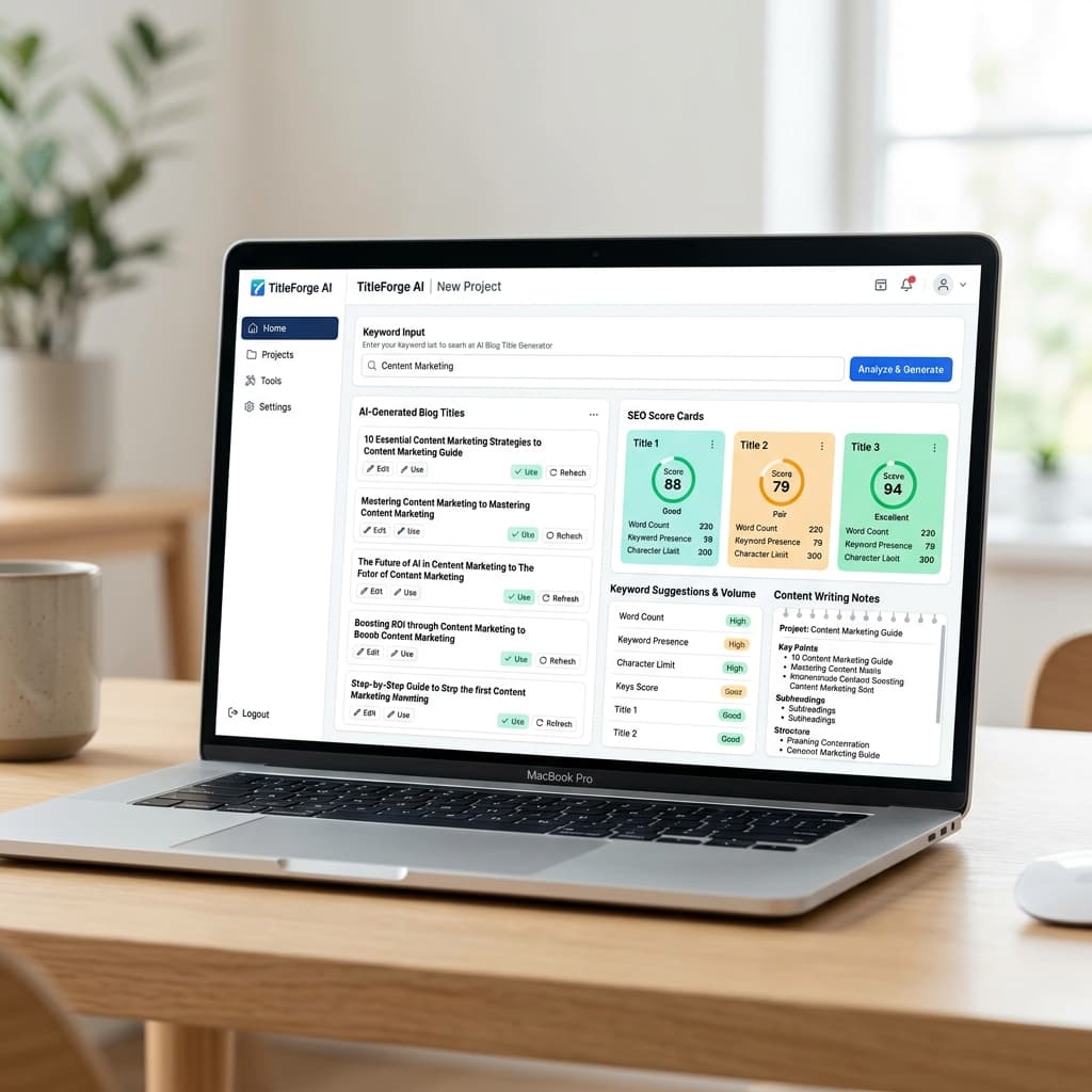 Blog Outline Generator dashboard for SEO article planning
